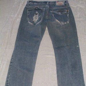 MEK blue 100% cotton denim jeans 32 x 34 vintage hippie boho festival